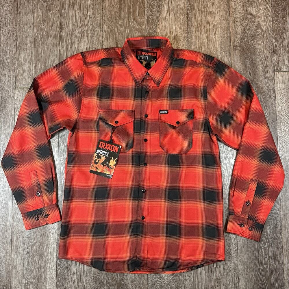 Dixxon Metallica Load Flannel Plaid Shirt M Red Black Limited Edition Men's